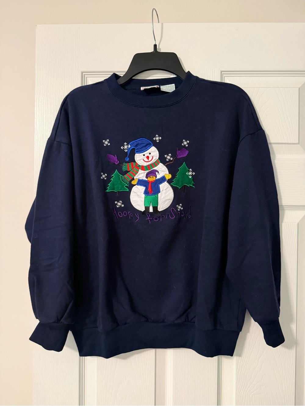 Vintage Nutcracker Hooray For Snow Snowman Ugly Christmas Sweater Medium